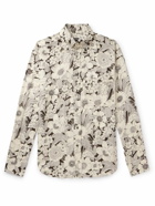 TOM FORD - Button-Down Collar Floral-Print Lyocell Shirt - Neutrals