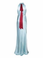 C.P. Company Light Blue Halter Long Dress