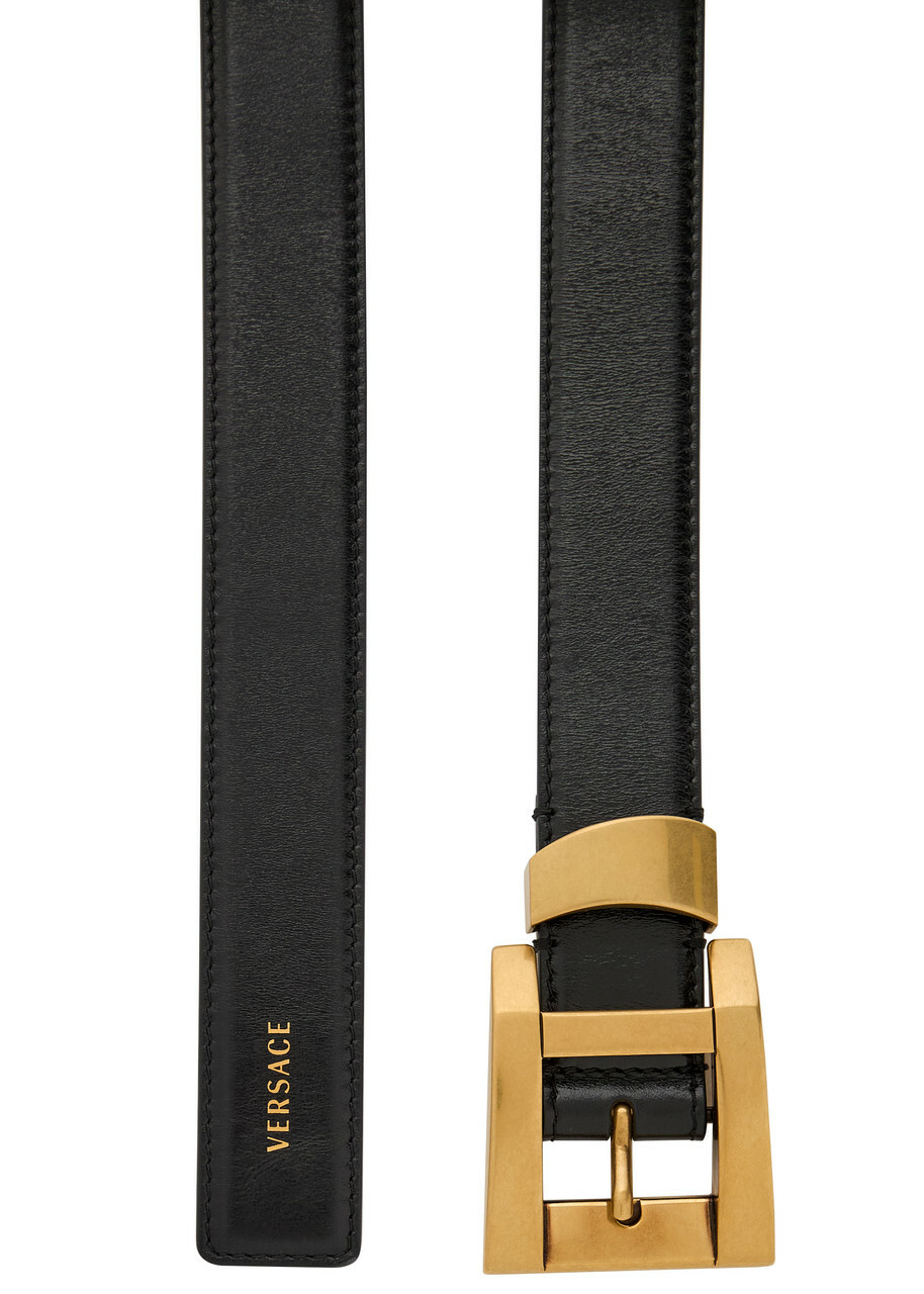 Versace Glossed Leather Belt Black