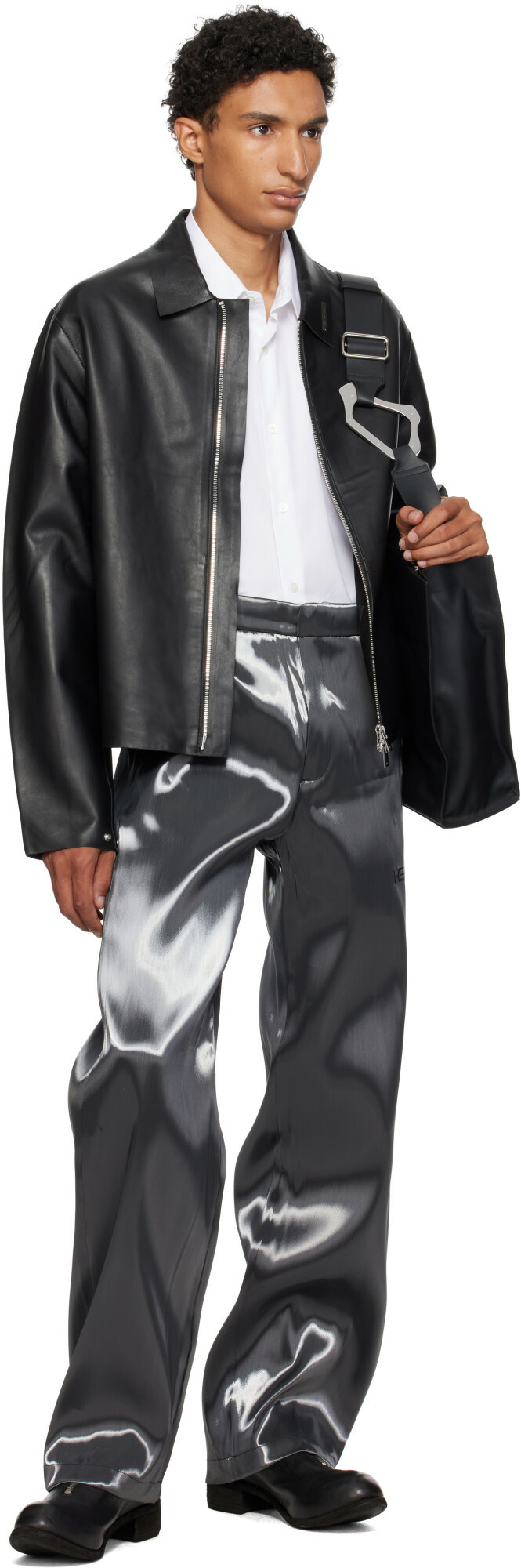 HELIOT EMIL Black Tremor Leather Jacket