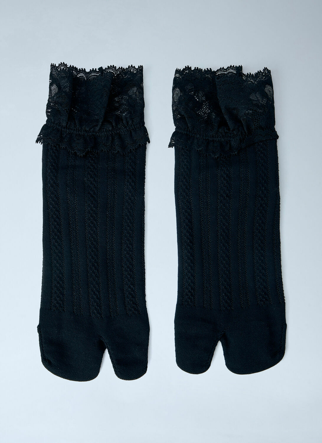 Yohji Yamamoto Lace Trimmed Split Toe Socks