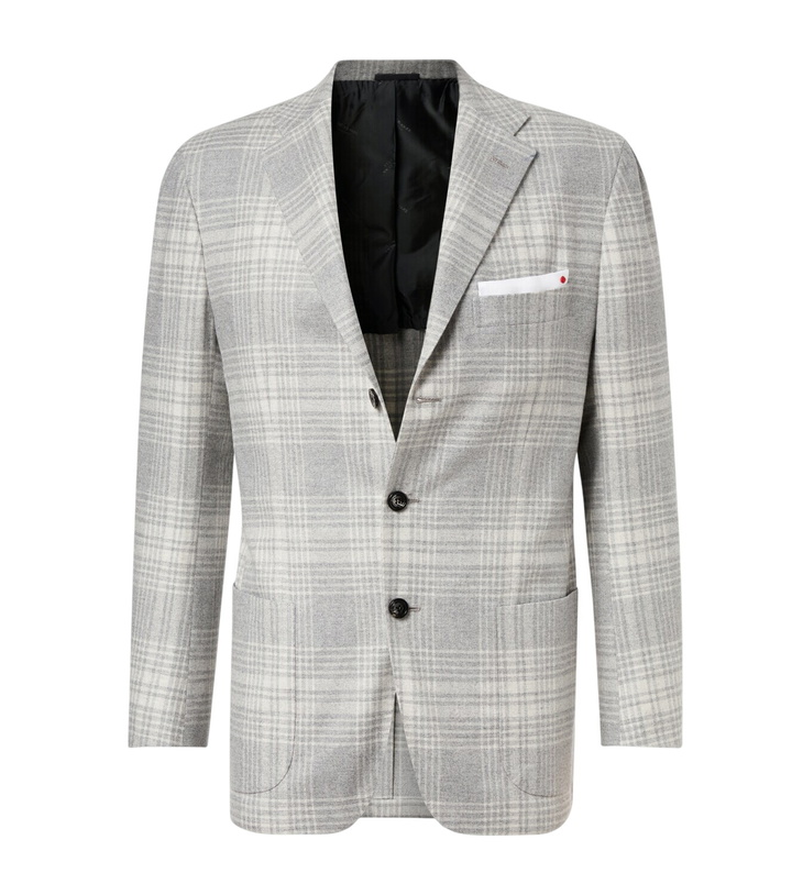 Photo: Kiton Prince Of Wales wool-blend blazer
