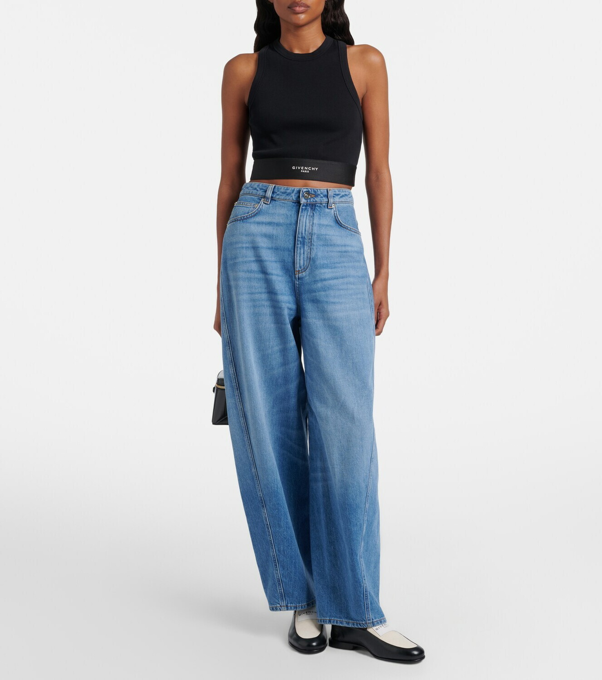 Givenchy Logo ribbed-knit cropped cotton tank top