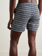 Orlebar Brown - Bulldog Straight-Leg Mid-Length Jacquard Swim Shorts - Blue