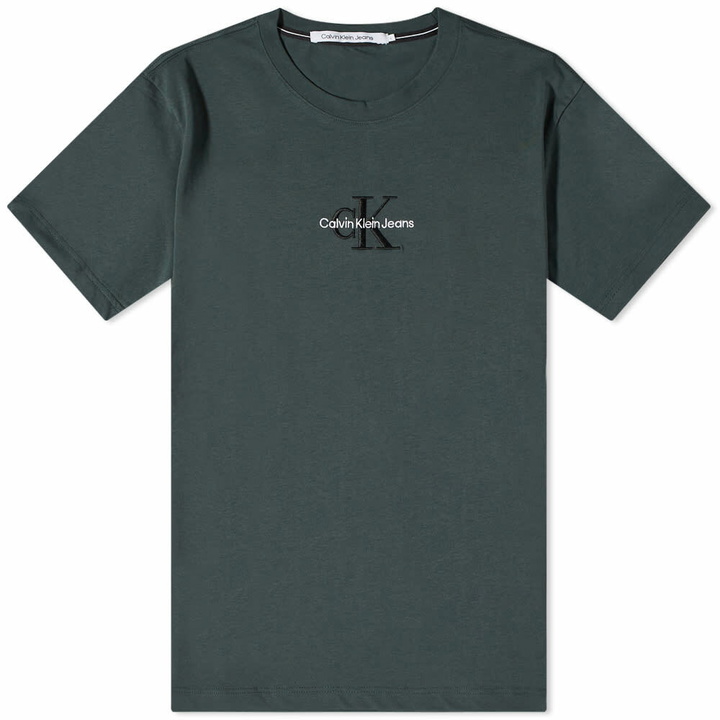 Photo: Calvin Klein Men's Monologo T-Shirt in Dark Green