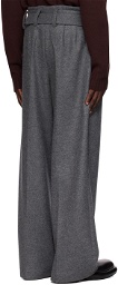Jil Sander Gray Belted Trousers