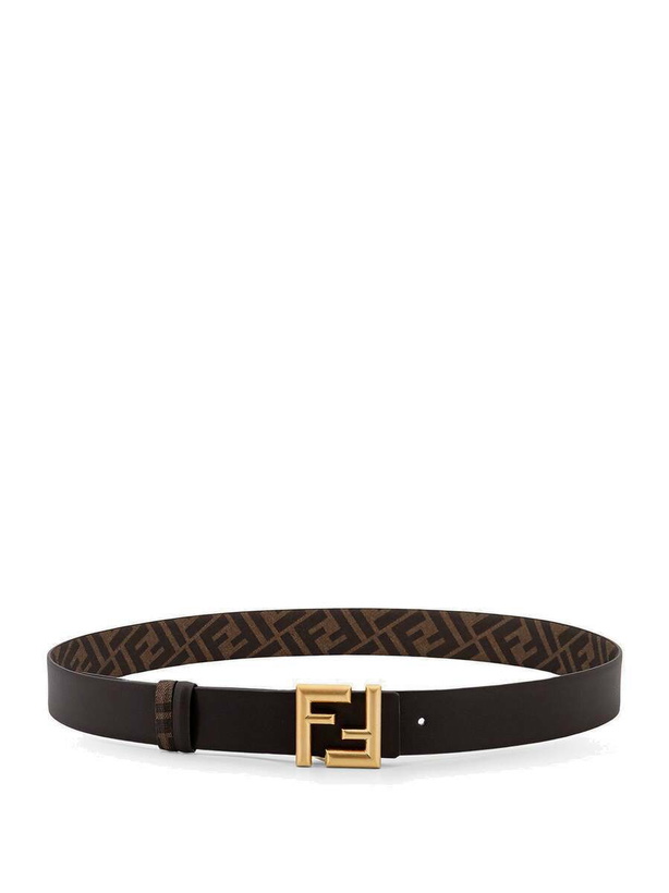 Photo: Fendi Rounded Ff Brown Mens Belt