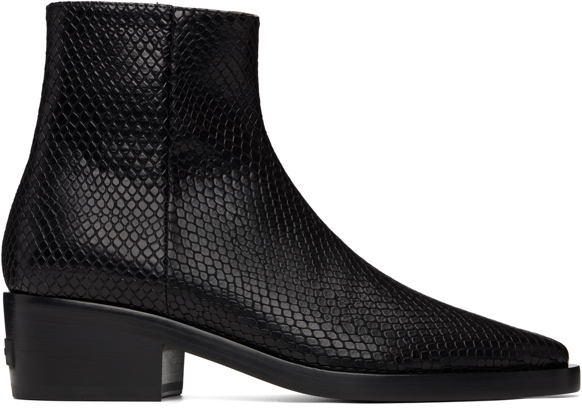 Fear of God Black Snakeskin-Embossed Santa Fe Boot
