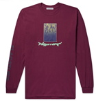 Flagstuff - Printed Cotton-Jersey T-Shirt - Men - Burgundy