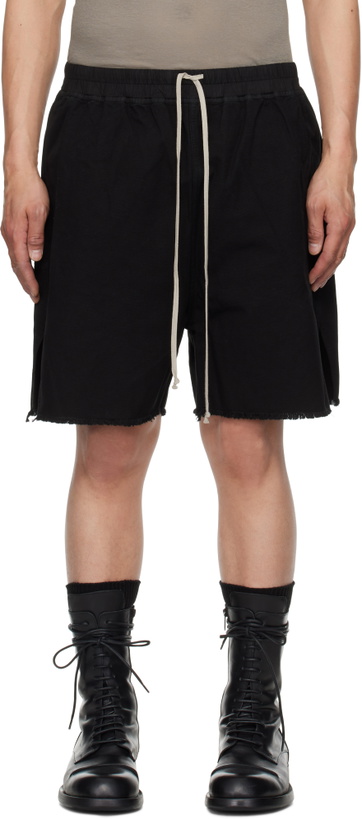 Photo: Rick Owens DRKSHDW Black Hollywood Long Boxers Butt Zipp Shorts