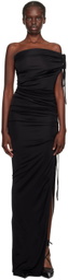 ioannes Black Ruching Maxi Dress