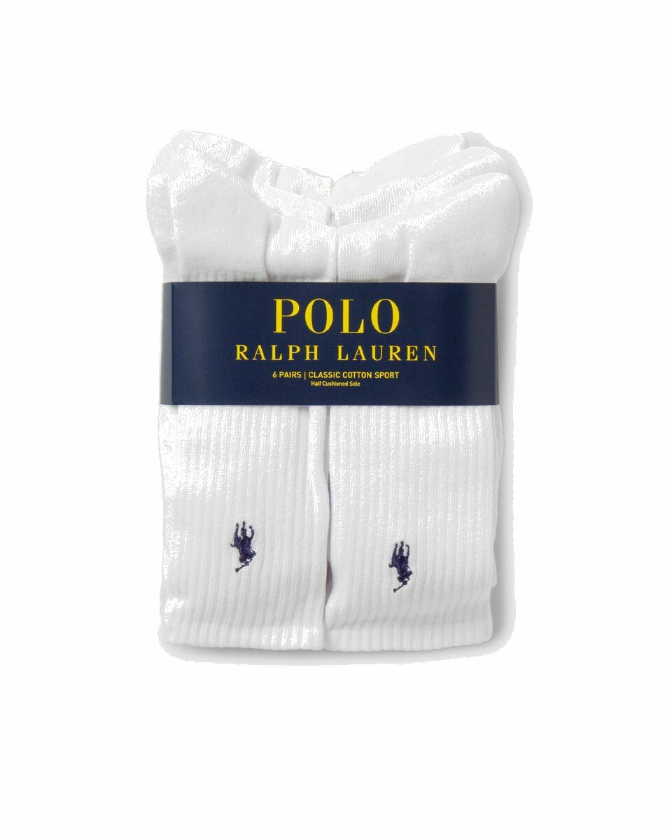 Photo: Polo Ralph Lauren Crew Socks 6 Pack White - Mens - Socks