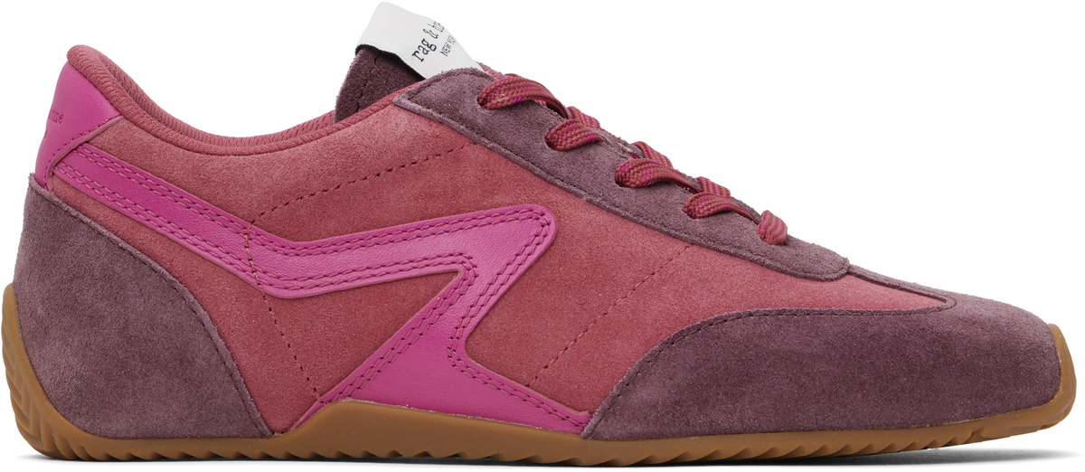 rag & bone Pink & Purple Suede Ultra Slim Retro Runner Sneakers