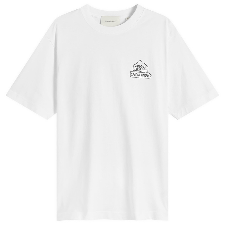 Photo: Café Mountain Men's Refuge T-Shirt in Natural/Aubergine