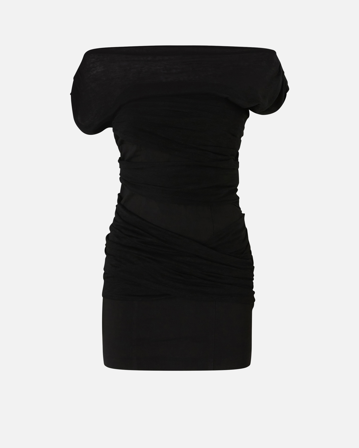 Pinko Mini Dress With Draped Neck Limo Black