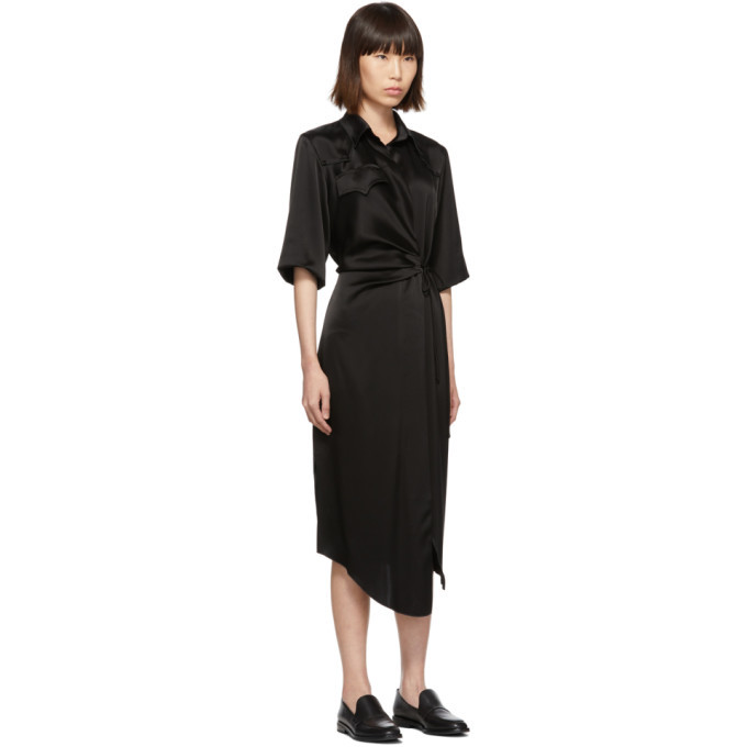 Nanushka Black Draped Lais Shirt Dress Nanushka