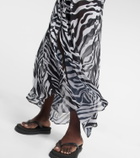 Alexandra Miro Betty zebra-print chiffon beach dress