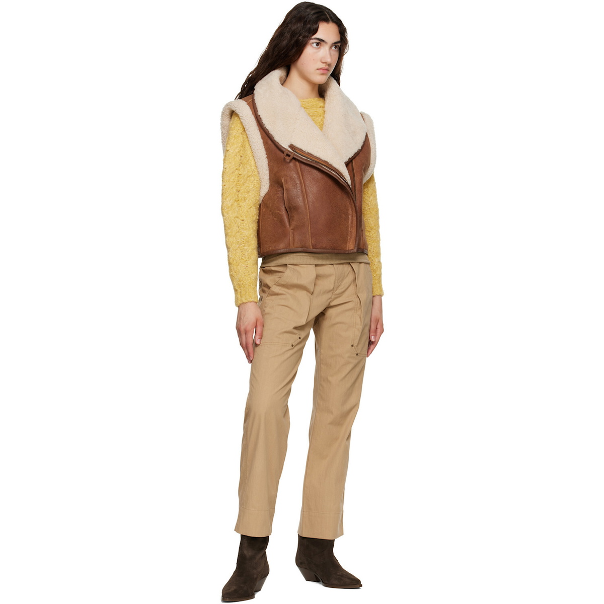 Isabel Marant Brown Alime Shearling Vest