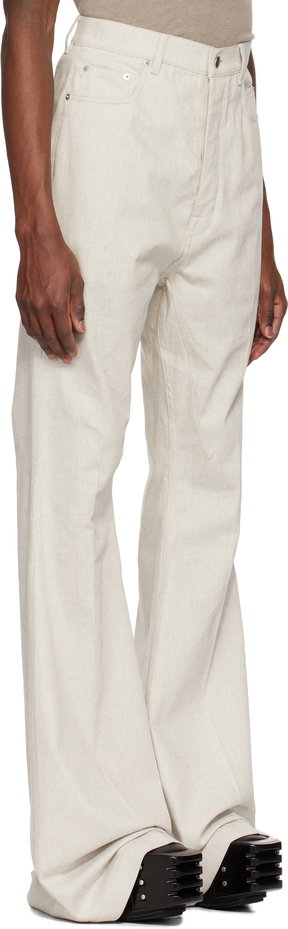 Bolan似 White Flare pants archive opium bolan似 white boots cut denim opium 【公式通販】