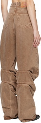 Y/Project Brown Draped Cuff Jeans