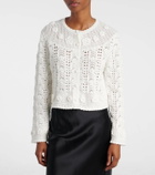 Rixo Kyra open-knit cotton cardigan