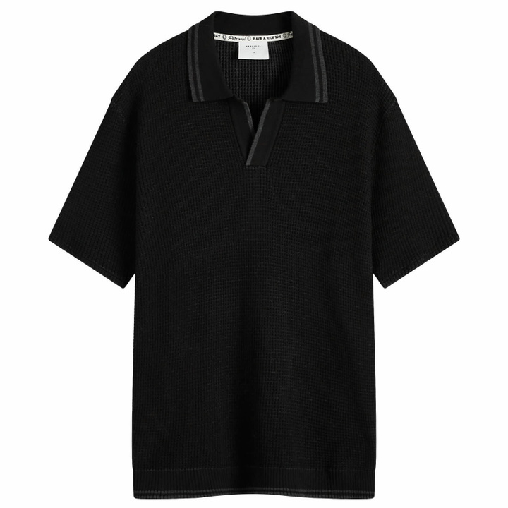 Photo: Percival Men's Cassette Knit Polo in Black