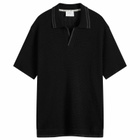 Percival Men's Cassette Knit Polo in Black