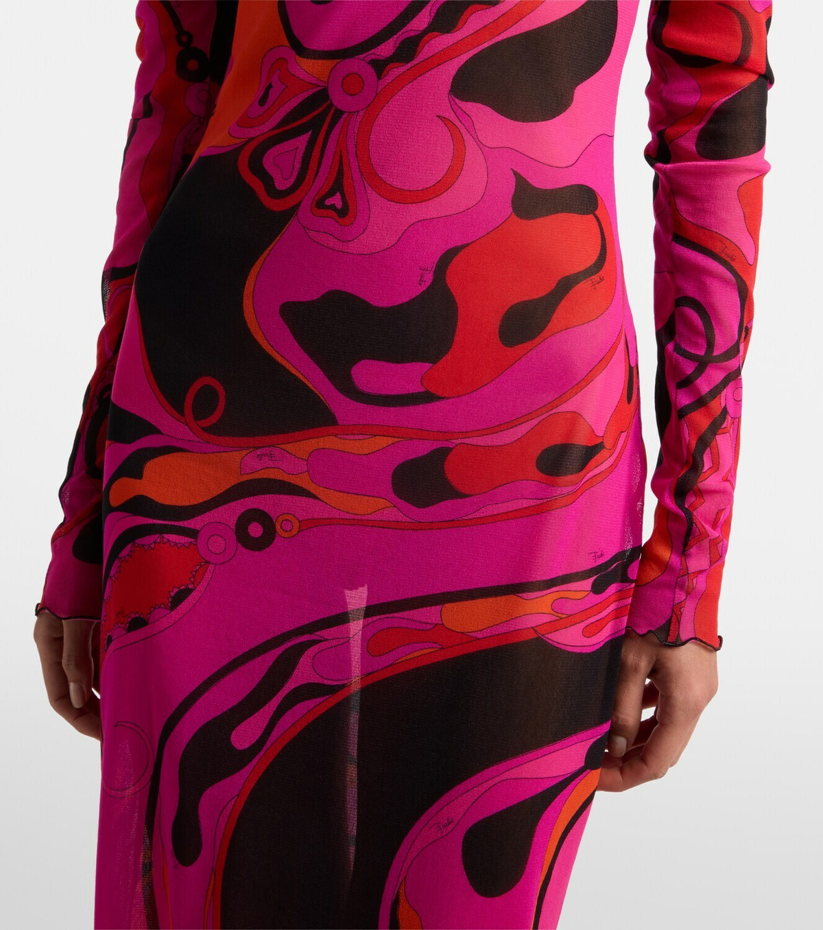 Pucci Orchidee tulle maxi dress