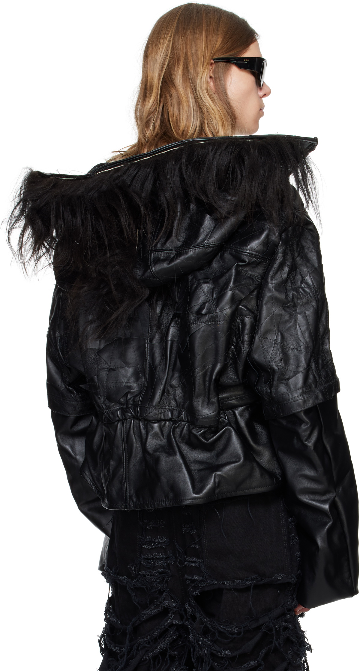 Swampgod Black Dragoncello Cropped Leather Jacket Swampgod