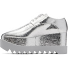 Stella McCartney Silver Elyse Metallic Crackled Platform Derbys