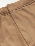 Zegna - Tapered Pleated Camel Hair and Cotton-Blend Sweatpants - Brown