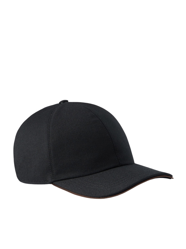 Photo: Canali - Logo-Appliquéd Wool Cap - Black