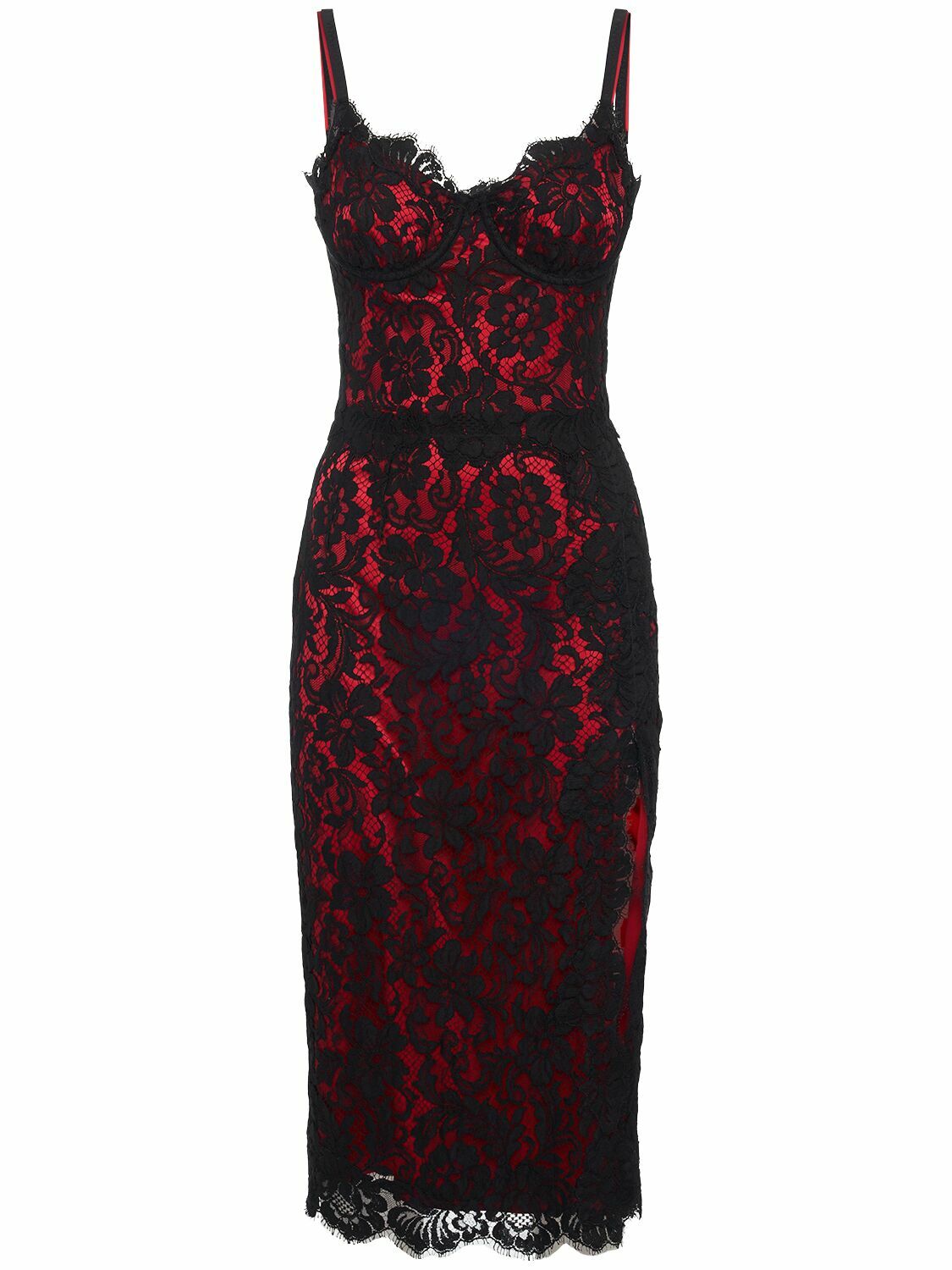 chinese dress ladies Dolce & Gabbana // Blue & Black Lace Satin Dress  VSP Consignment