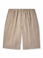 PIACENZA 1733 - Straight-Leg Herringbone Linen Shorts - Neutrals
