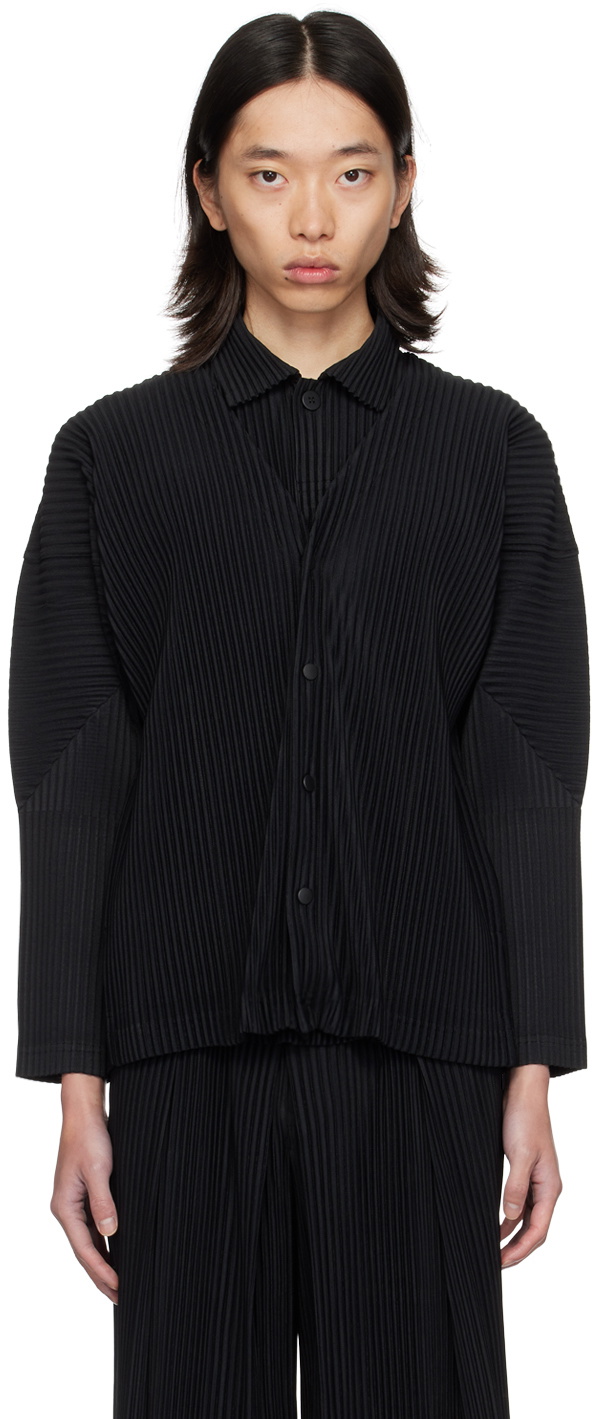 Homme Plisse' Issey Miyake Men Black Polyester Cardigan main image 1