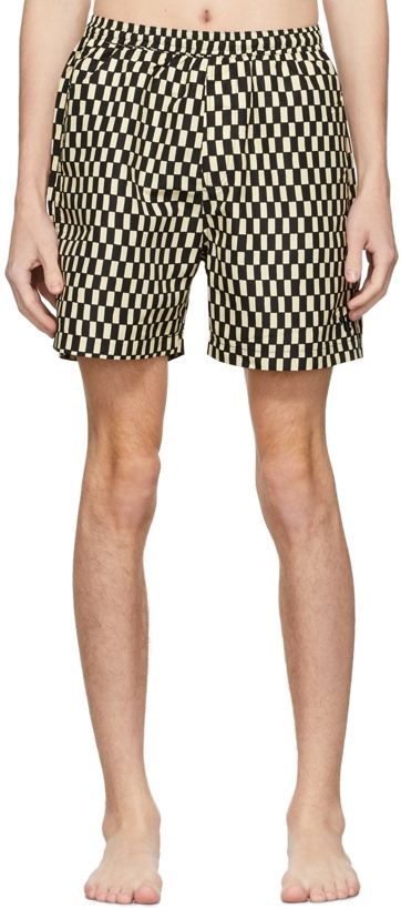 Photo: Nanushka Black & Off-White Kenan Shorts