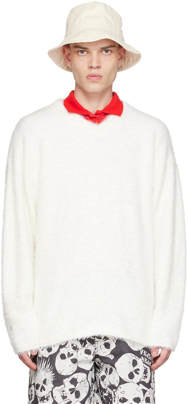 Photo: ERL White Hairy Sweater