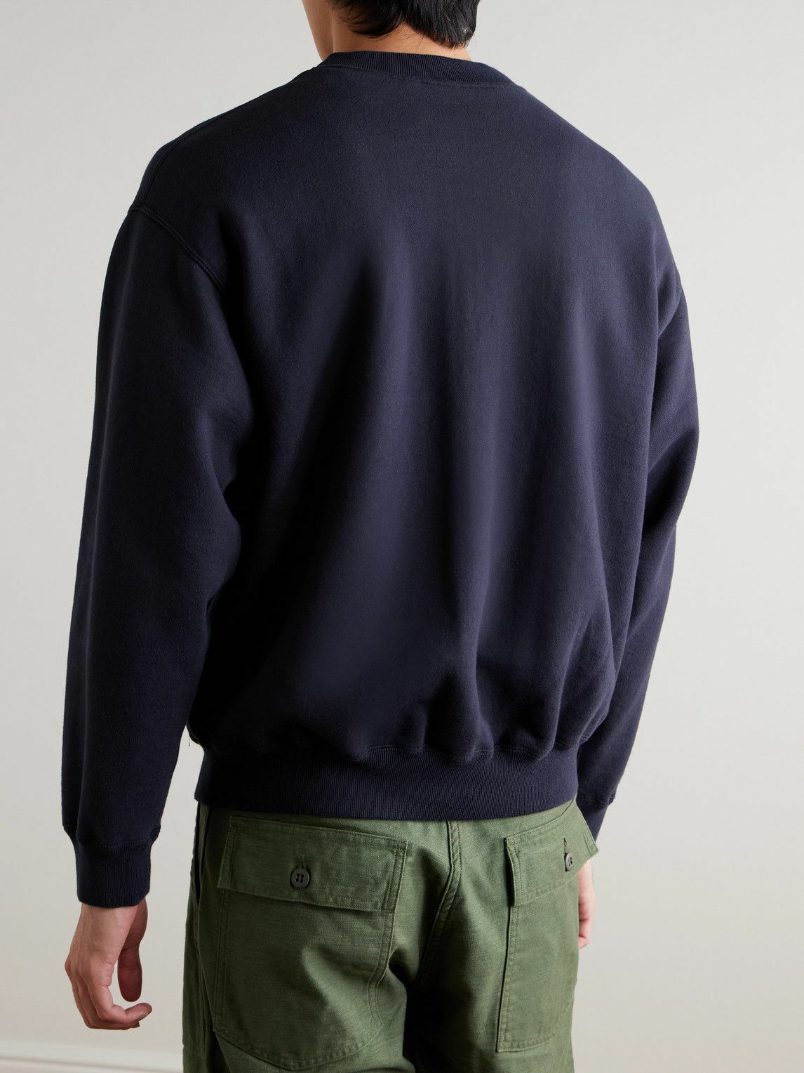 OrSlow - Cotton-Jersey Zip-Up Sweatshirt - Blue