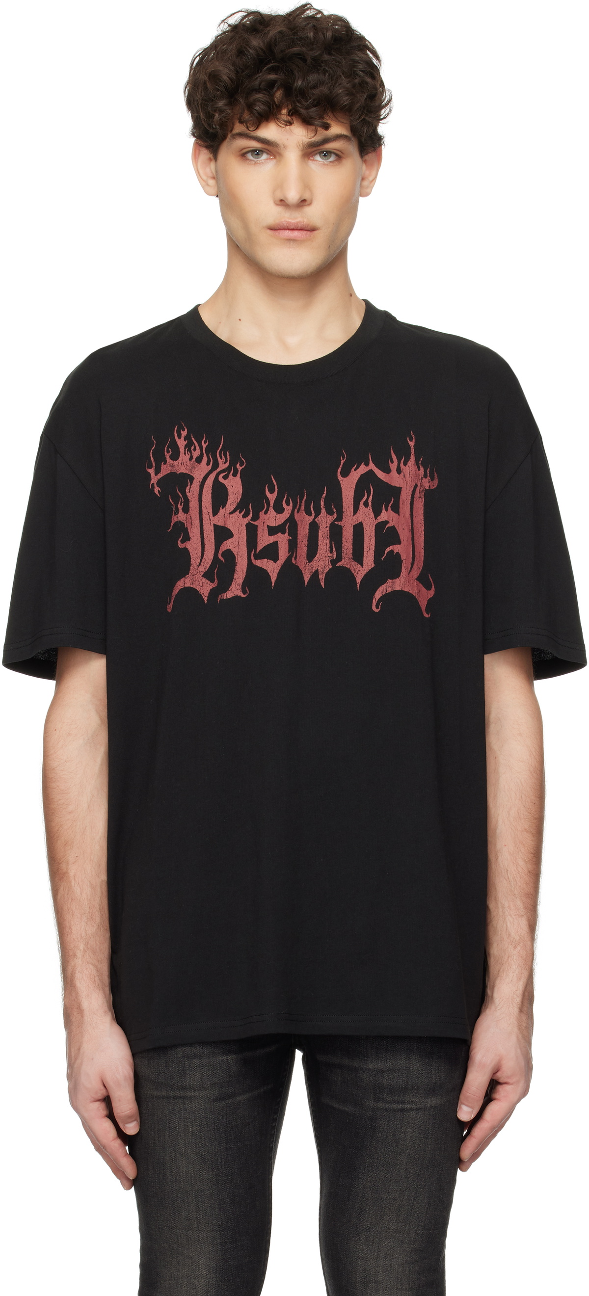 【関税込み】Ksubi ブラック Eagle Biggie Tシャツ Eagle Biggie Faded Black Oversized Tee | Ksubi ++