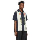 Telfar Black and Beige Slash Pocket Bowling Shirt