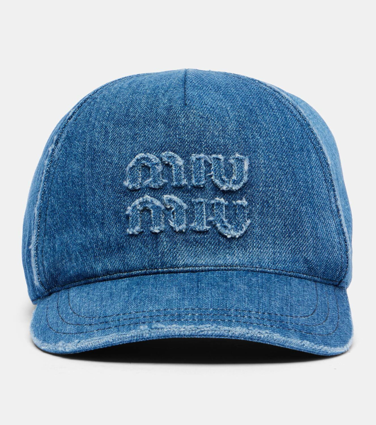 Miu Miu Logo denim baseball cap Miu Miu
