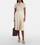 Loro Piana Clea pleated silk sablé midi skirt