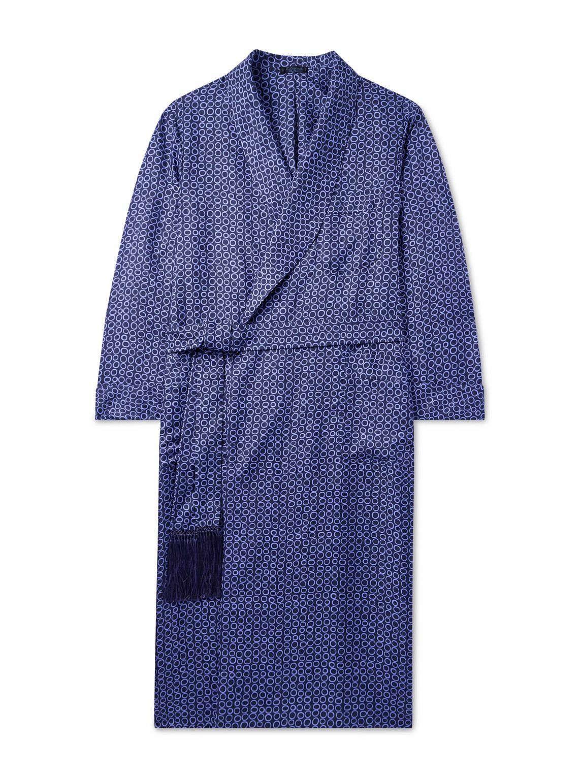Charvet - Belted Printed Silk-Twill Robe - Purple