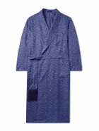Charvet - Belted Printed Silk-Twill Robe - Purple