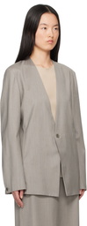 Gabriela Coll Garments Gray No.63 Summer Wool Folded Blazer