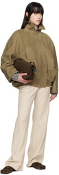 JACQUEMUS Taupe La Croisière 'The Ciro' Leather Jacket