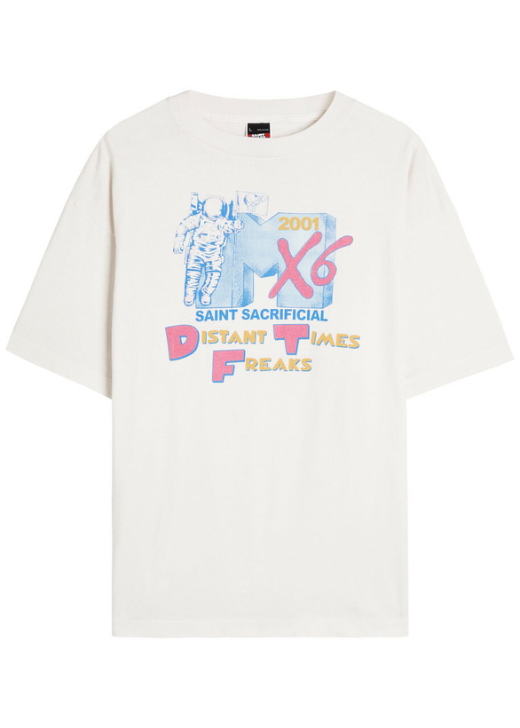 Photo: Saint Mxxxxxx Mtv Printed Cotton T-shirt White