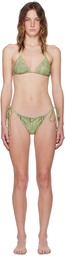 Acne Studios Green Printed Bikini