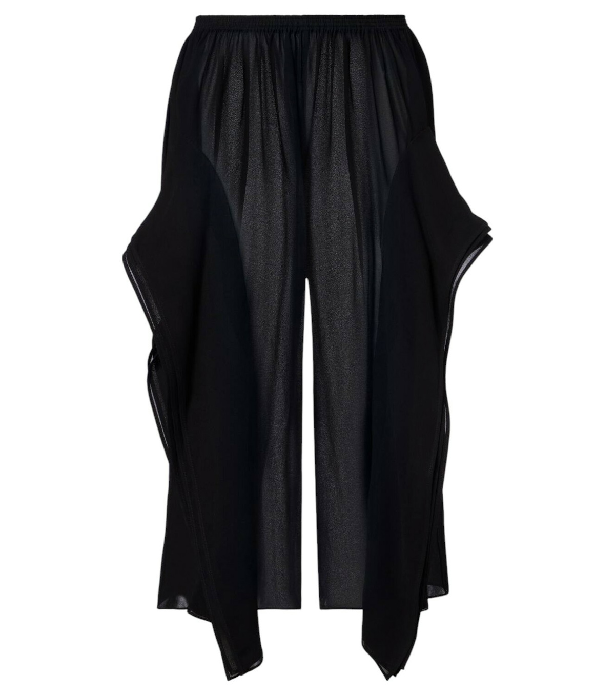 パンツ ALAIA GEORGETTE CROPPED TROUSERS ALAÏA Black Georgette Peplum Trousers ALAÏA