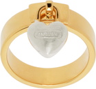 AMBUSH Gold Heart Padlock Ring